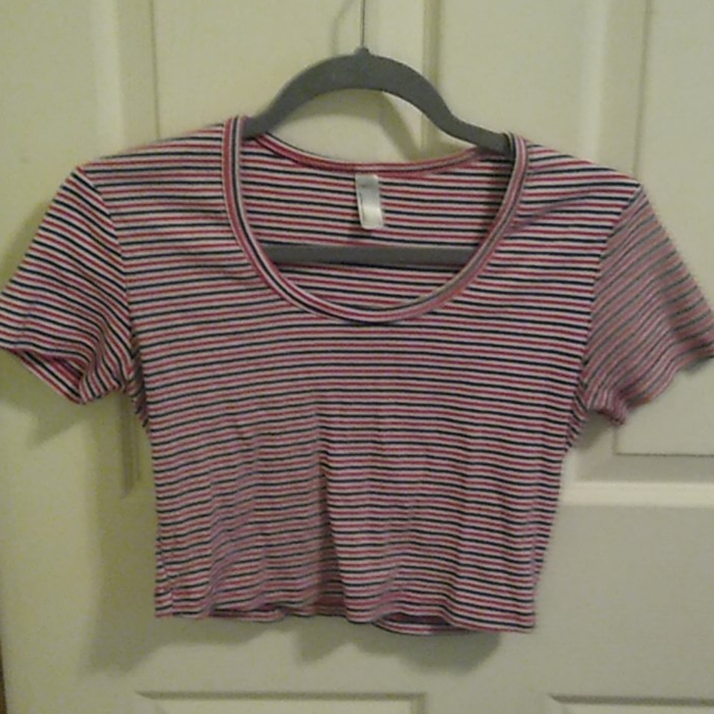 Striped crop t-shirt by American apparel